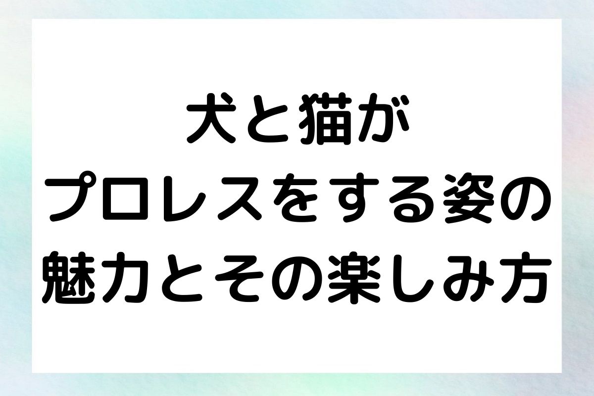 犬と猫がプロレスをする姿は、まるで映画の一シーンのように面白く、感動的です。