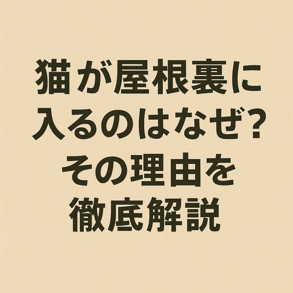 猫が屋根裏に入るのはなぜ?その理由を徹底解説
