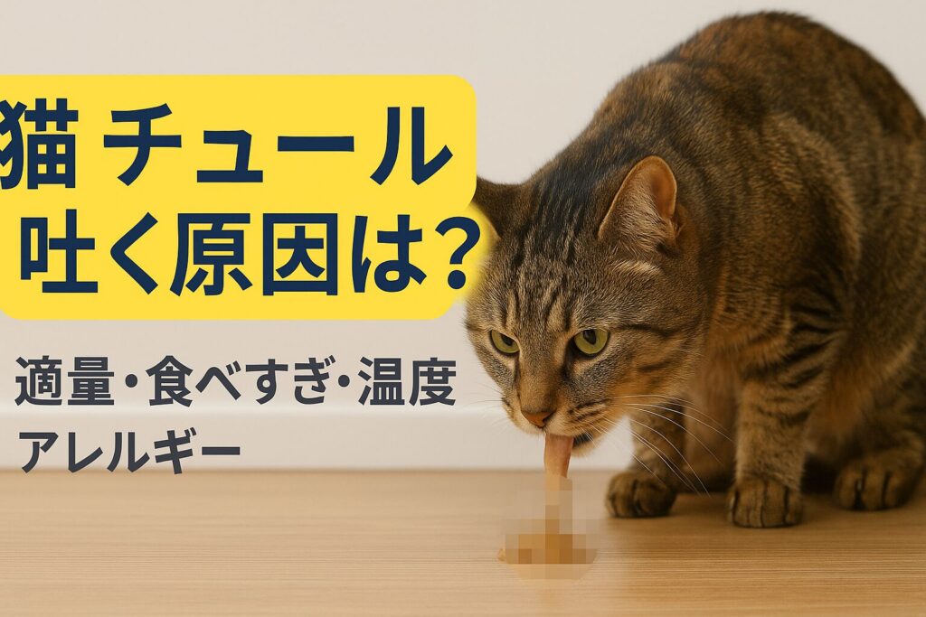 1.猫 チュール 吐く原因は?—it’s 適量・食べすぎ・温度・アレルギー