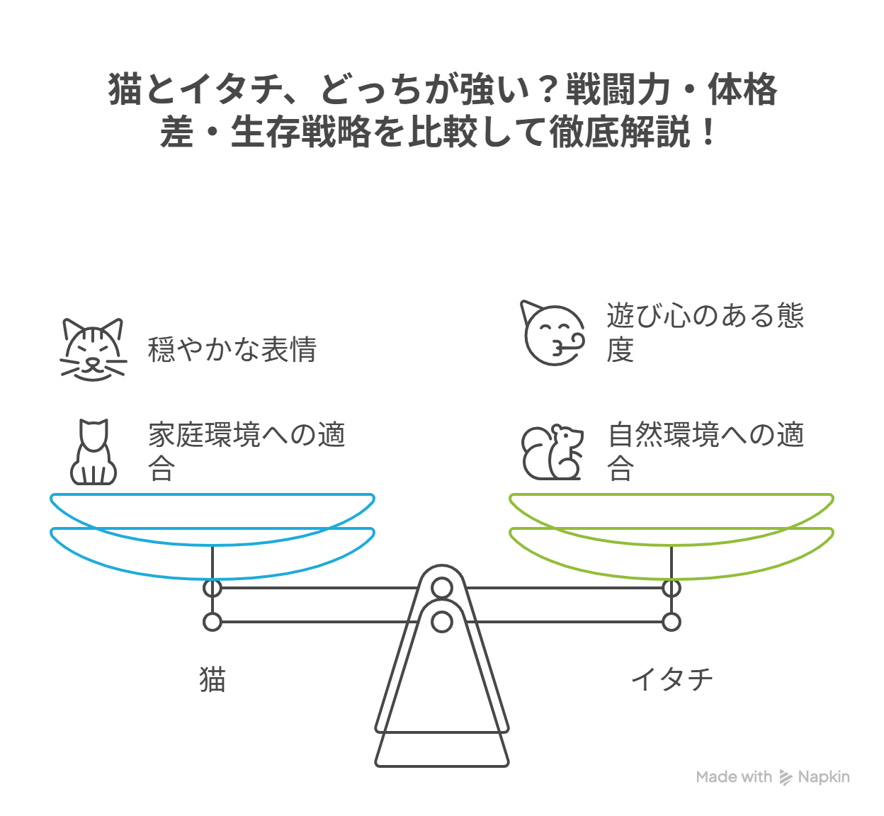 猫とイタチ、どっちが強い？戦闘力・体格差・生存戦略を比較して徹底解説！