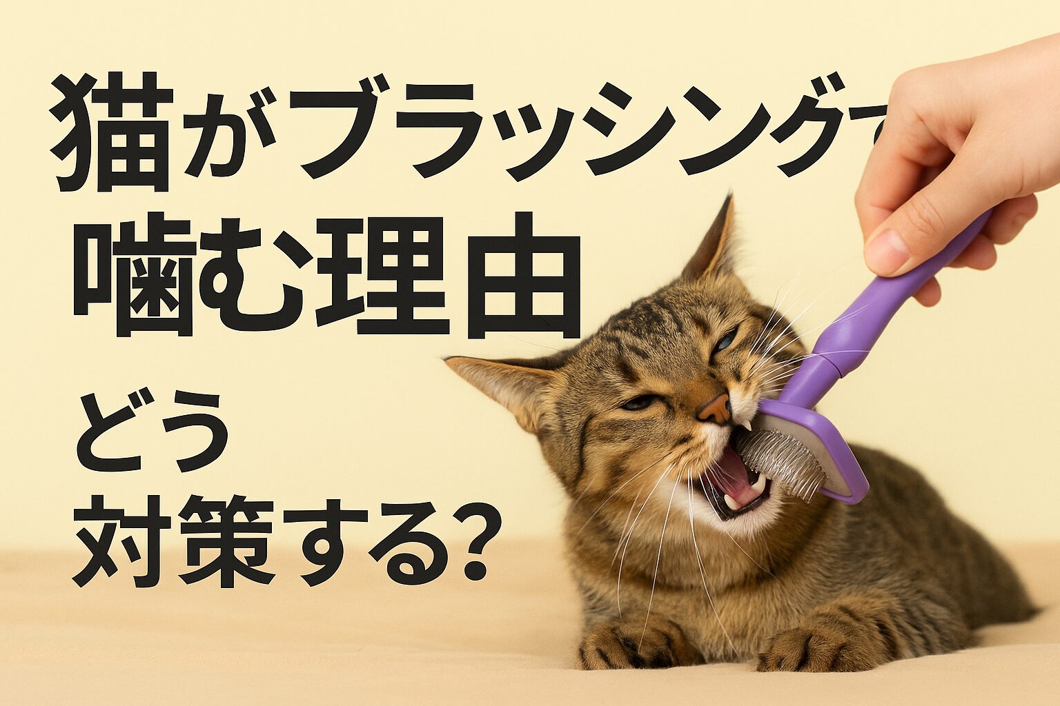 猫のブラッシングで噛む原因と対策ガイド！嫌がる理由は？
