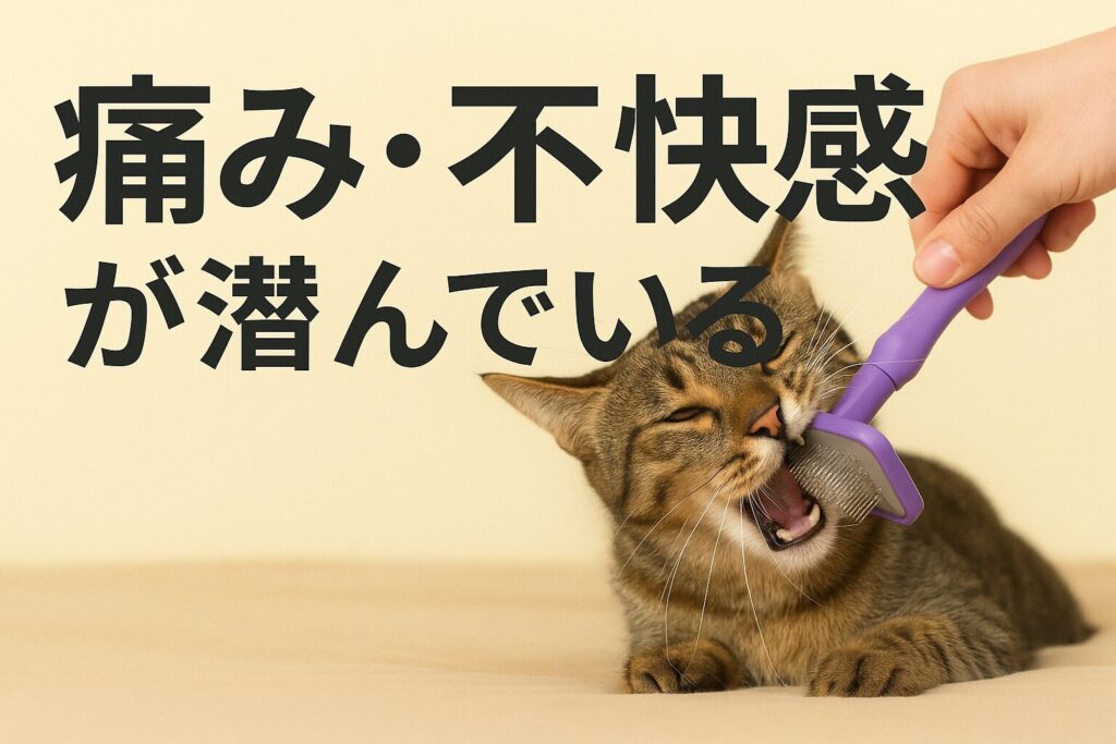 猫がブラッシングで噛む原因①：痛み・不快感が潜んでいる