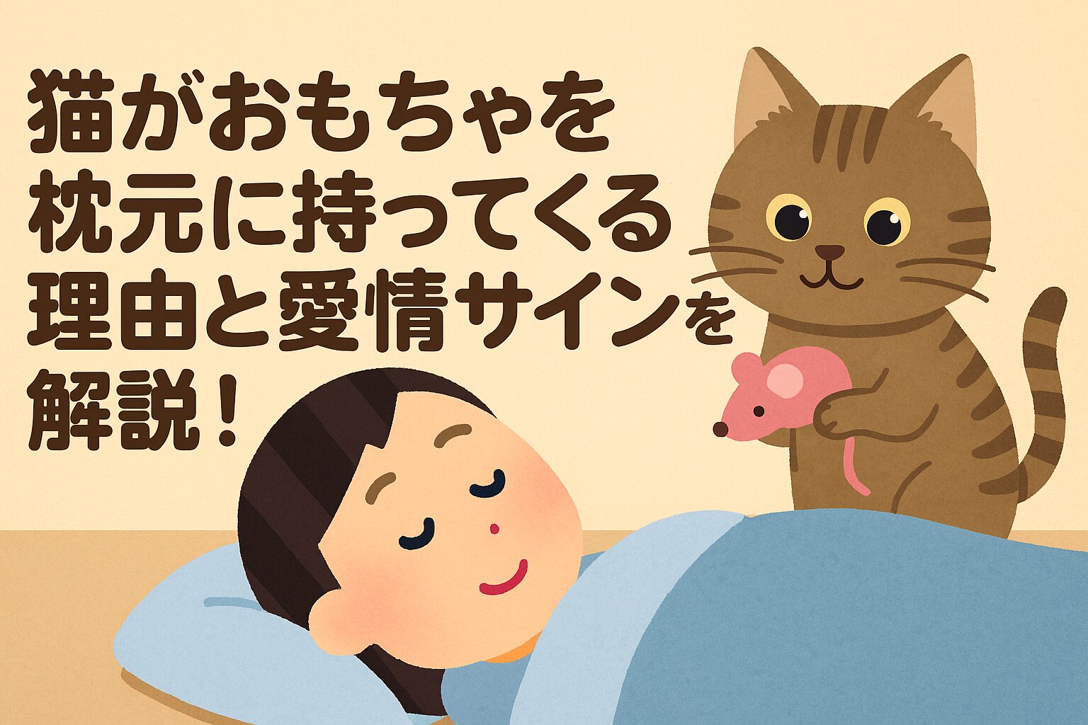 猫がおもちゃを枕元に持ってくる理由と愛情サインを解説！