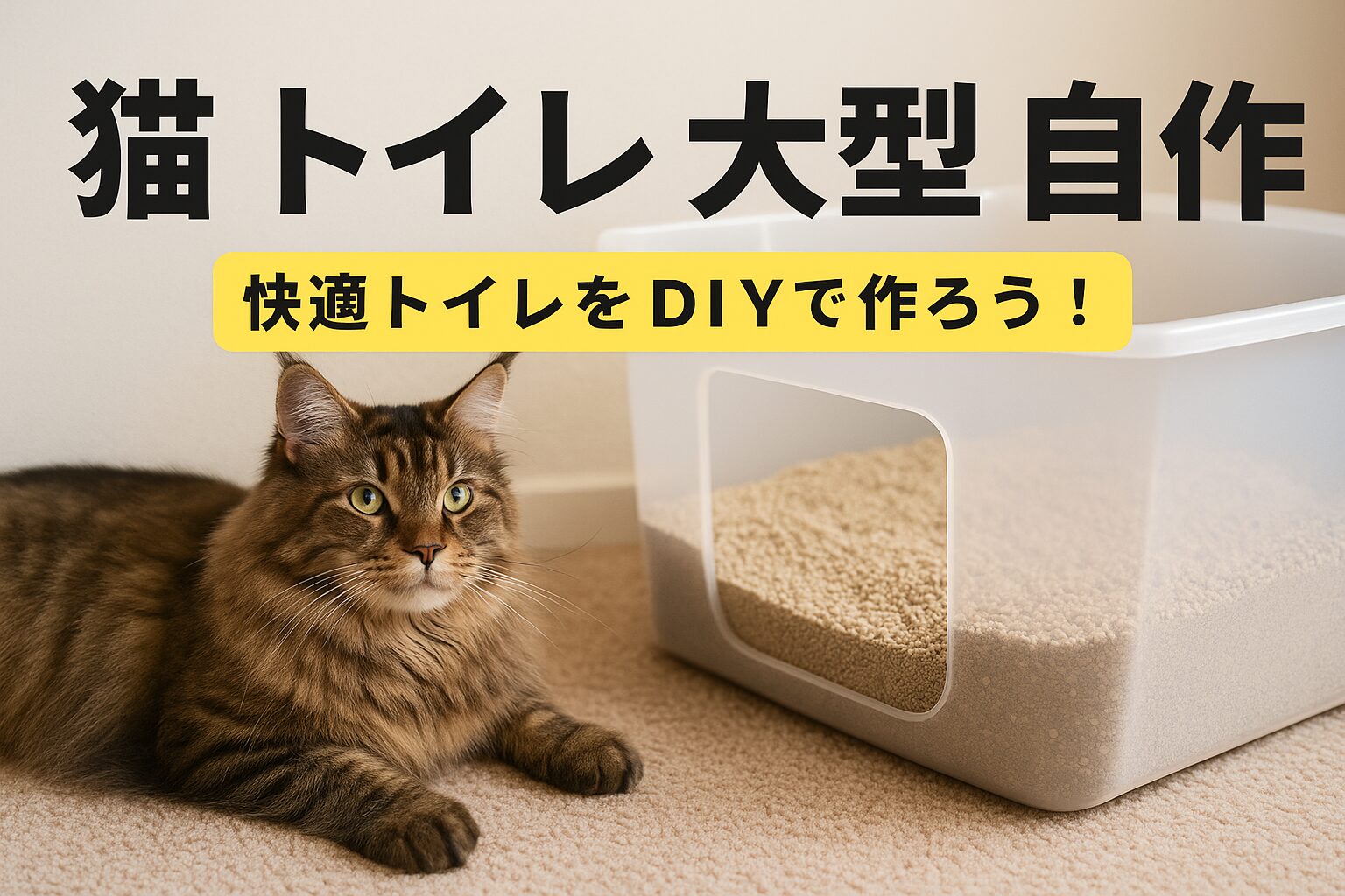 大型猫向けトイレスペースを自作！失敗しないDIYアイデア