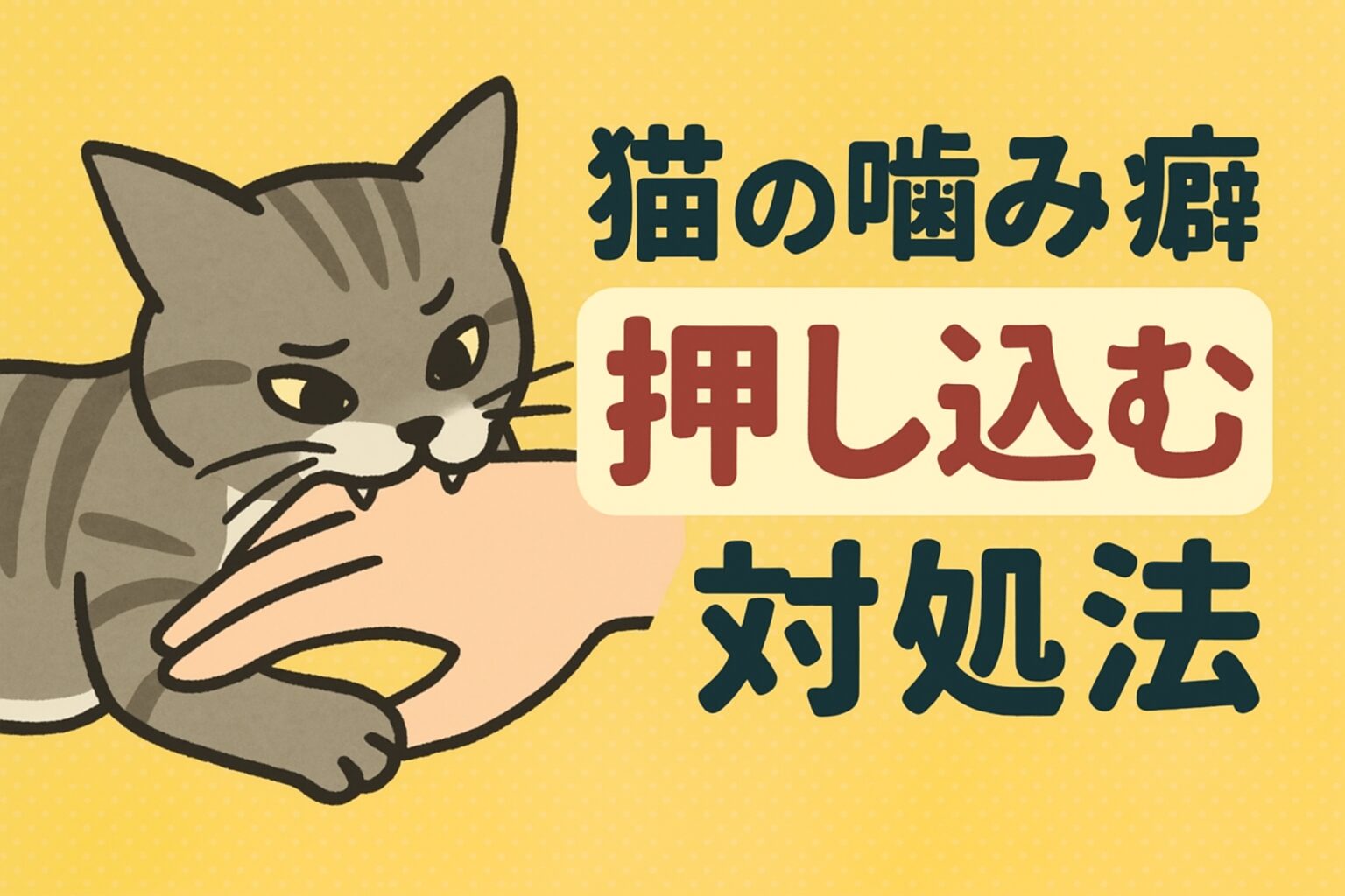 猫の噛み癖は「押し込む」で止まる？対処法解説