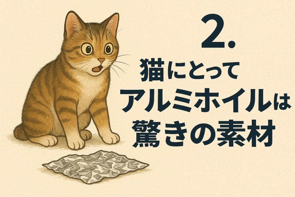 2. 猫にとってアルミホイルは驚きの素材