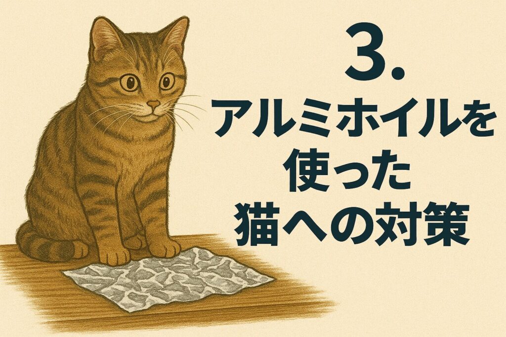 3. アルミホイルを使った猫への対策