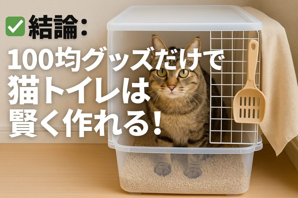 ✅ 結論：100均グッズだけで猫トイレは賢く作れる！