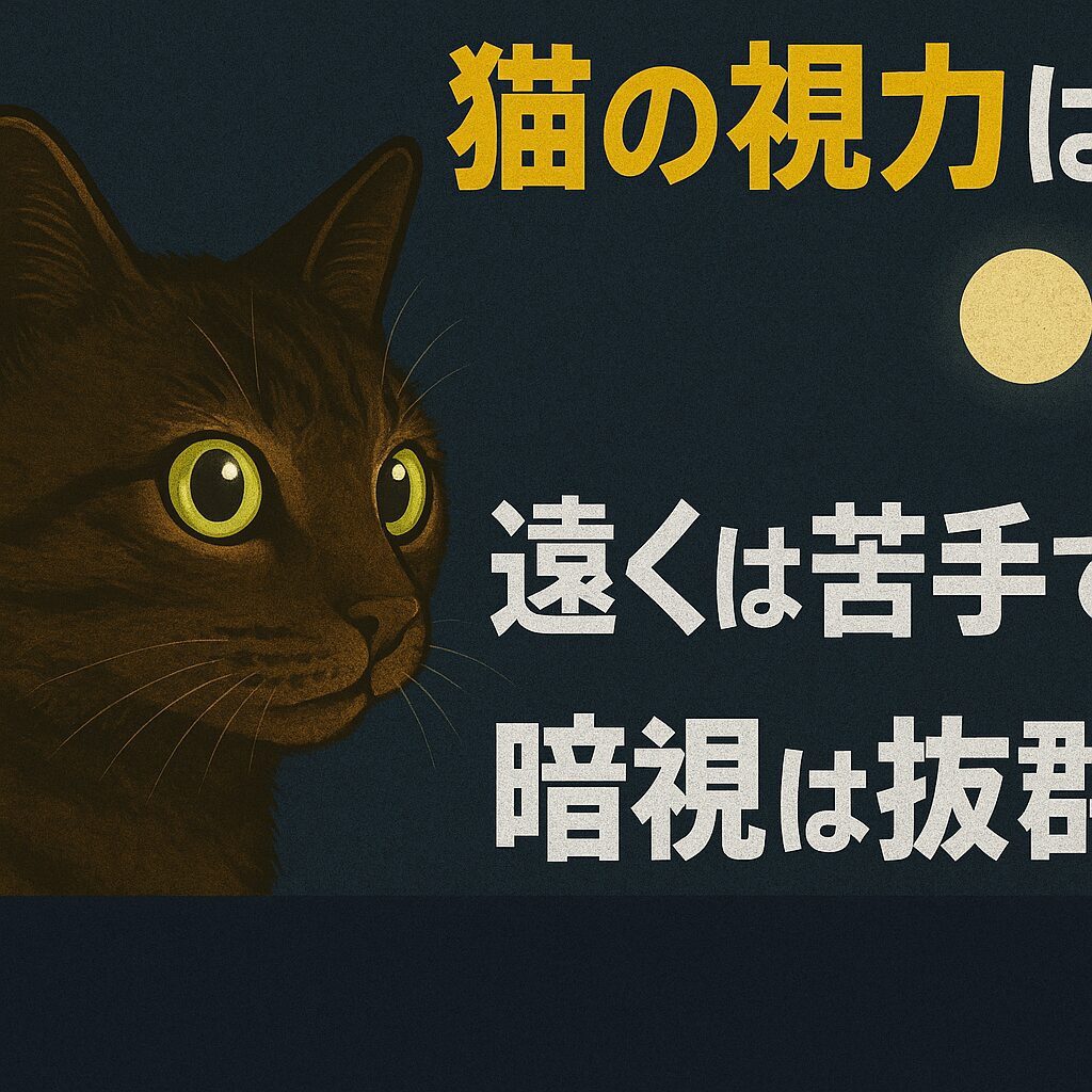 猫の視力は遠くは苦手でも暗視は抜群