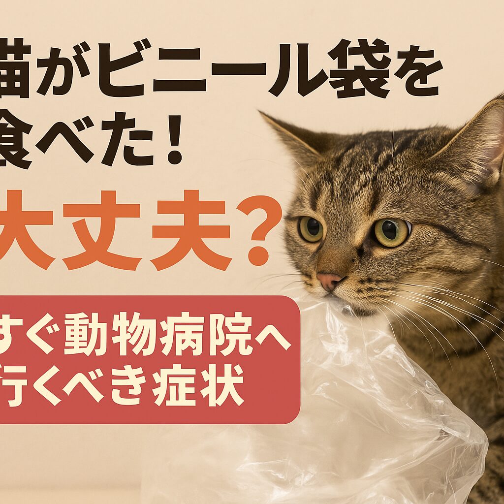 猫がビニール袋を食べた!大丈夫?すぐ動物病院へ行くべき症状
