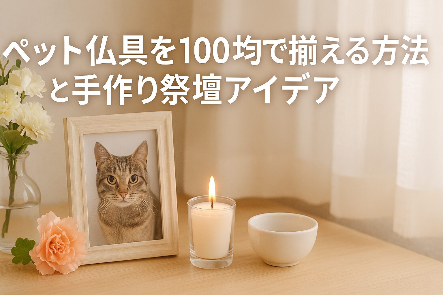 ペット仏具を100均で揃える方法と手作り祭壇アイデア