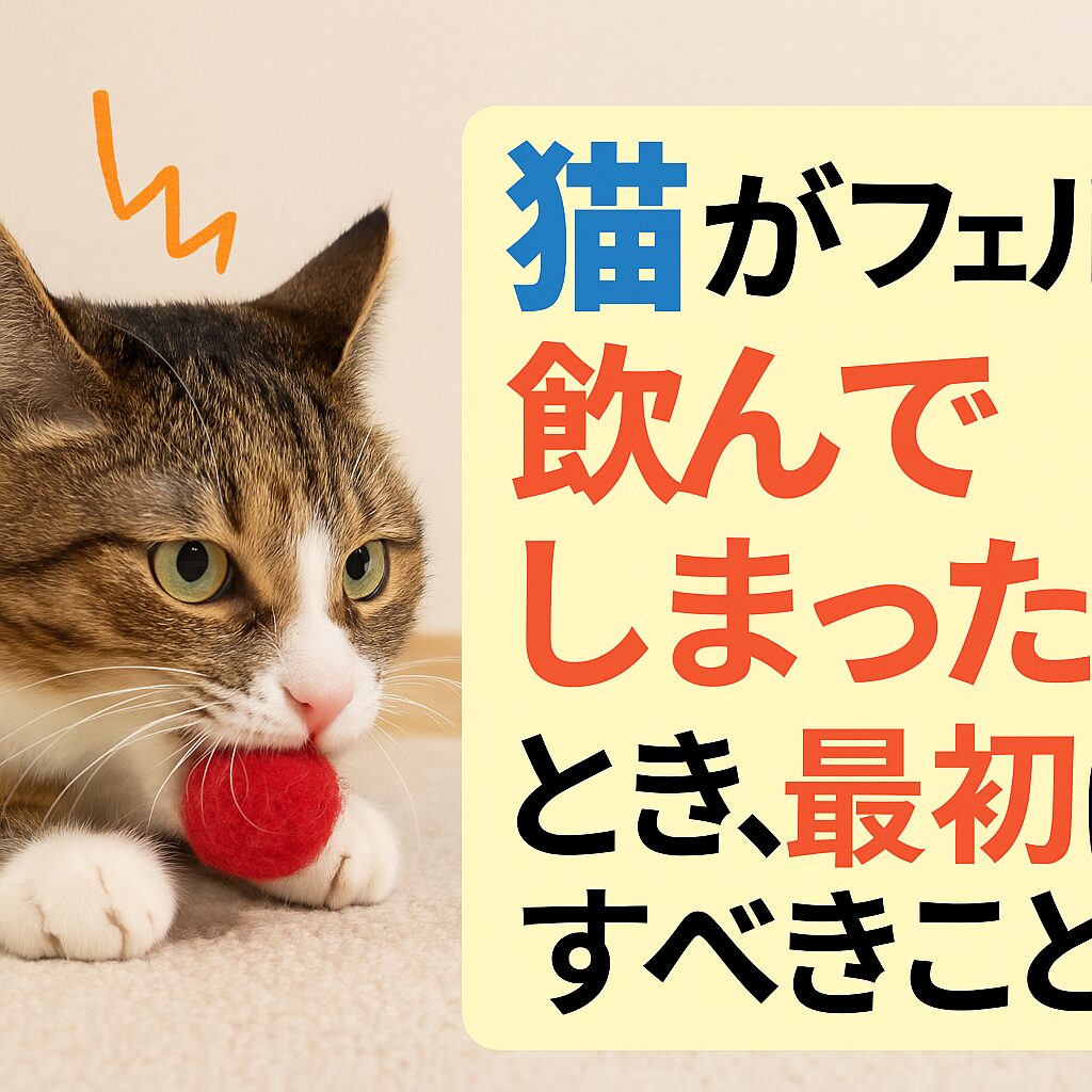 猫がフェルトを飲んでしまったとき、最初にすべきこと