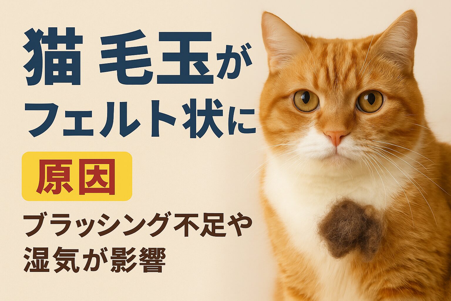猫の毛玉がフェルト状になる原因は？すぐできる対策も解説