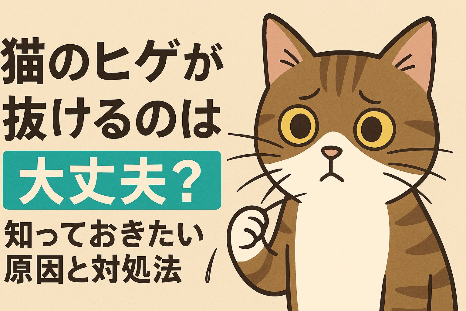 猫のヒゲが抜けるのは大丈夫？知っておきたい原因と対処法