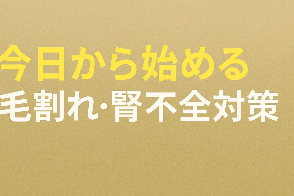 🛡️ 今日から始める毛割れ・腎不全対策