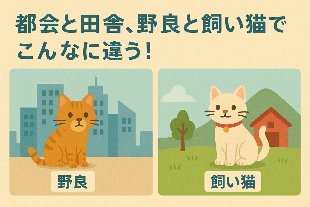 都会と田舎、野良と飼い猫ではこんなに違う!