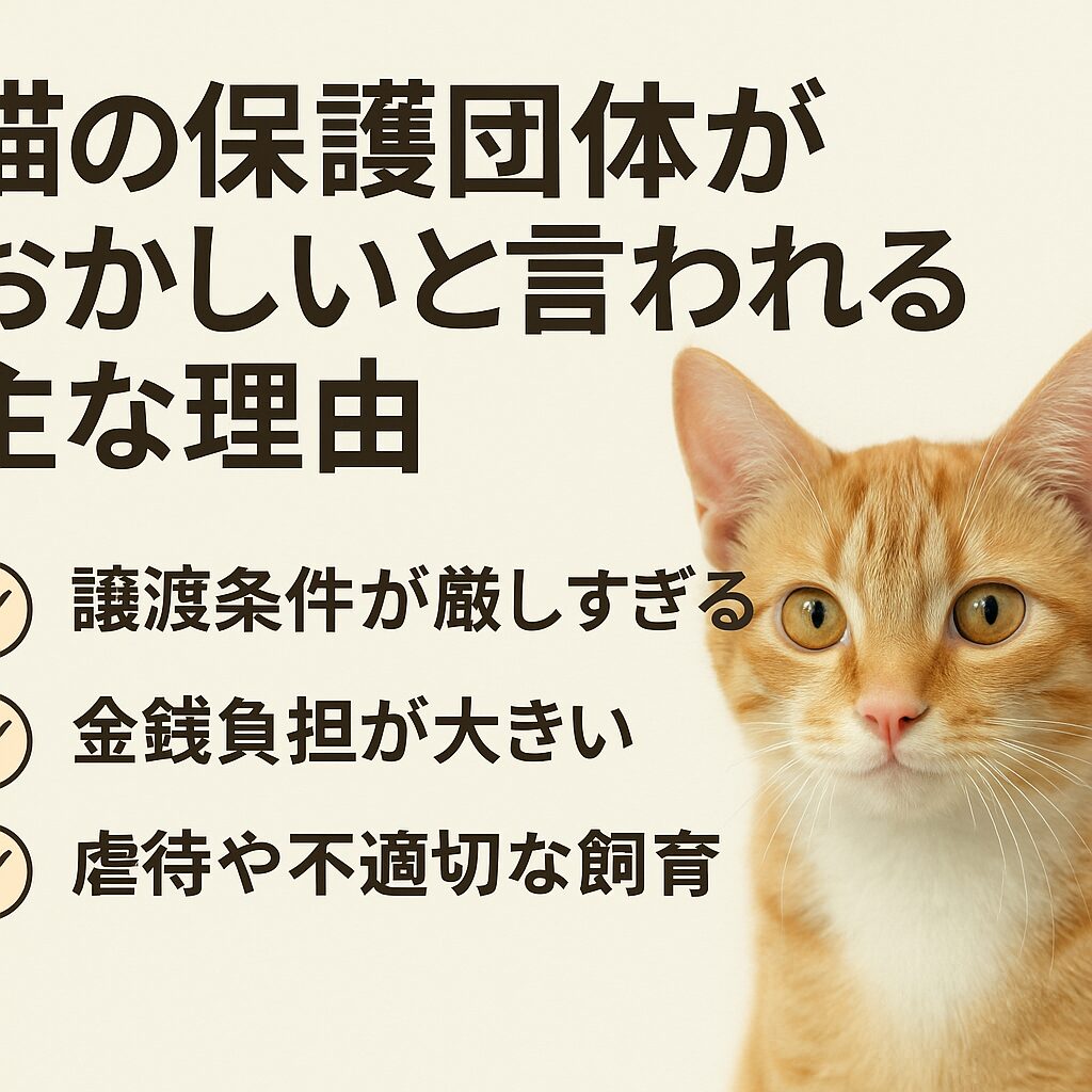 猫の保護団体がおかしいと言われる主な理由