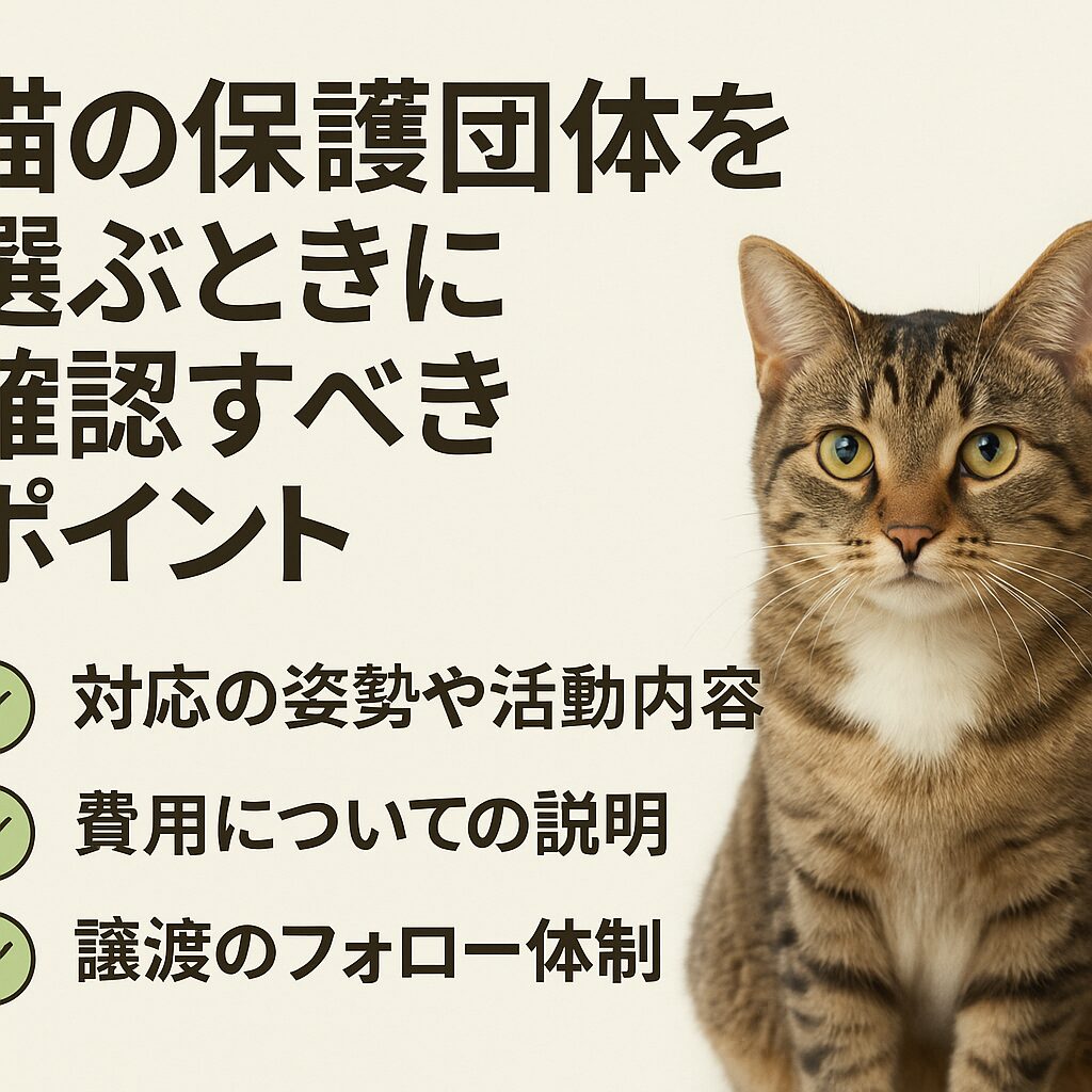 猫の保護団体を選ぶときに確認すべきポイント