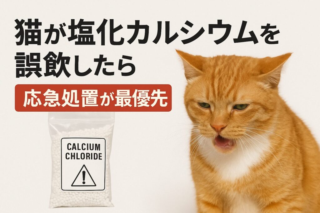 猫が塩化カルシウムを誤飲したら【応急処置が最優先】