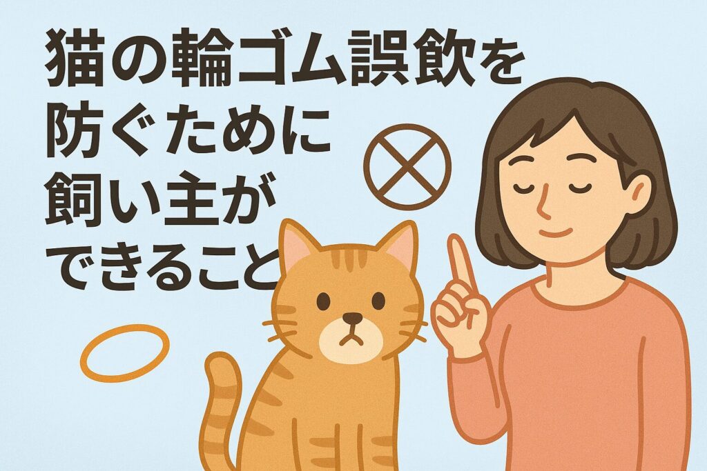 猫の輪ゴム誤飲を防ぐために飼い主ができること