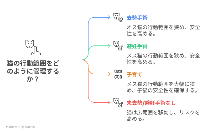 性別や去勢の有無で変わる猫の行動範囲