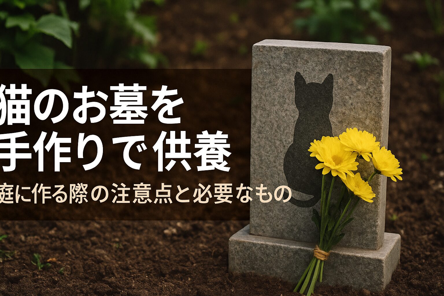 猫のお墓を手作りで供養｜庭に作る際の注意点と必要なもの