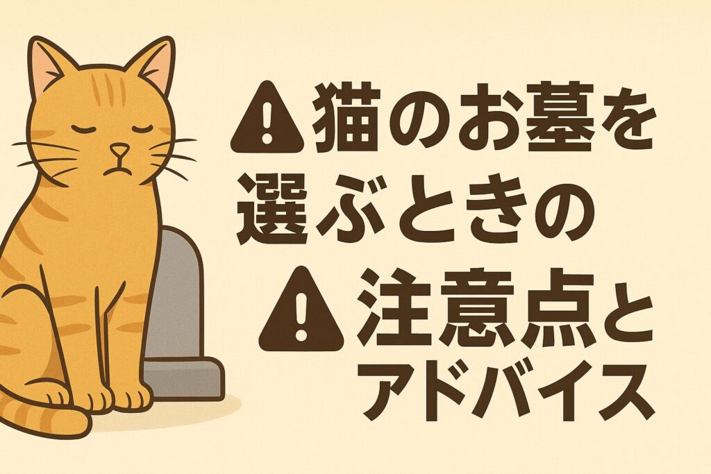 猫のお墓を選ぶときの注意点とアドバイス
